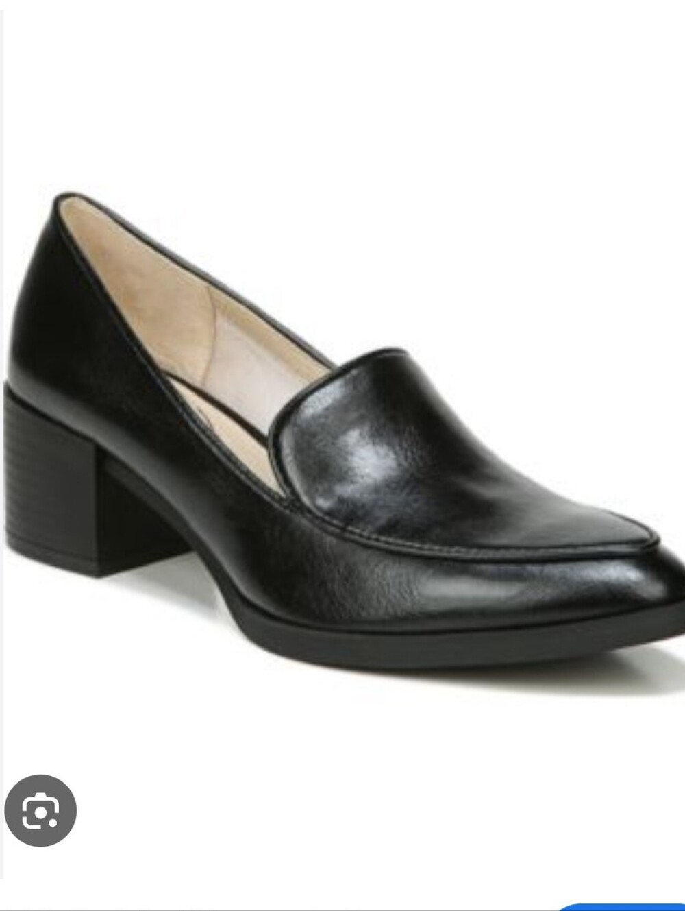 Lifestyle Devyn B lack Leather Block Heel Loafers